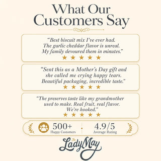 The Lady May customer reviews and testimonials – 500+ happy customers, 4.9 out of 5 average rating