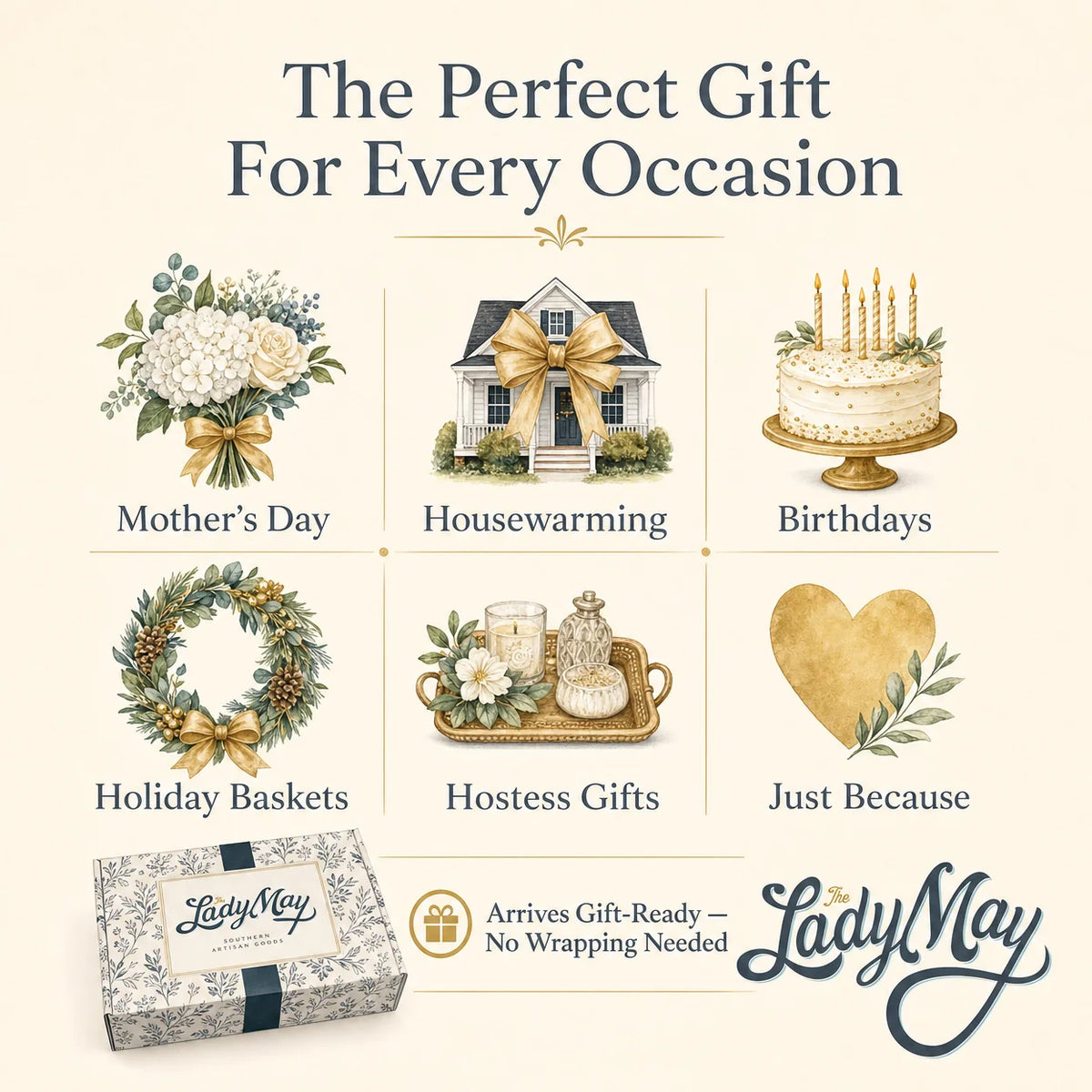 The Lady May gift box – perfect for Mother's Day, housewarming, birthdays, holidays, hostess gifts and more